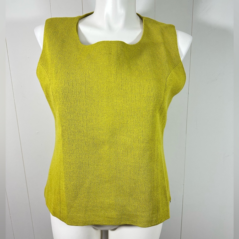 Liorah Knits Green Sleeveless Top Lined Side Zip Evening Classic Plus Size 16